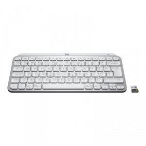 Logitech MX Keys Mini for Business teclado RF Wireless + Bluetooth QWERTY Internacional de EE.UU. Aluminio, Blanco